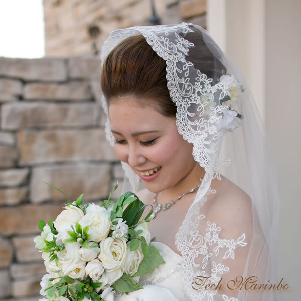 Dress Black９号ウェディングドレス マーメイド　　マリアベール付き A09] ベール｜YNS WEDDING
