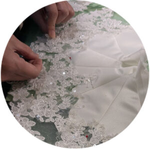 リメイク作業細かくレースを配置