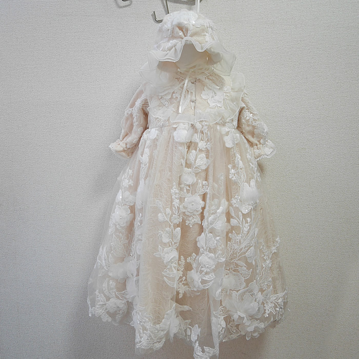 アイボリードレスをベビードレスにリメイク