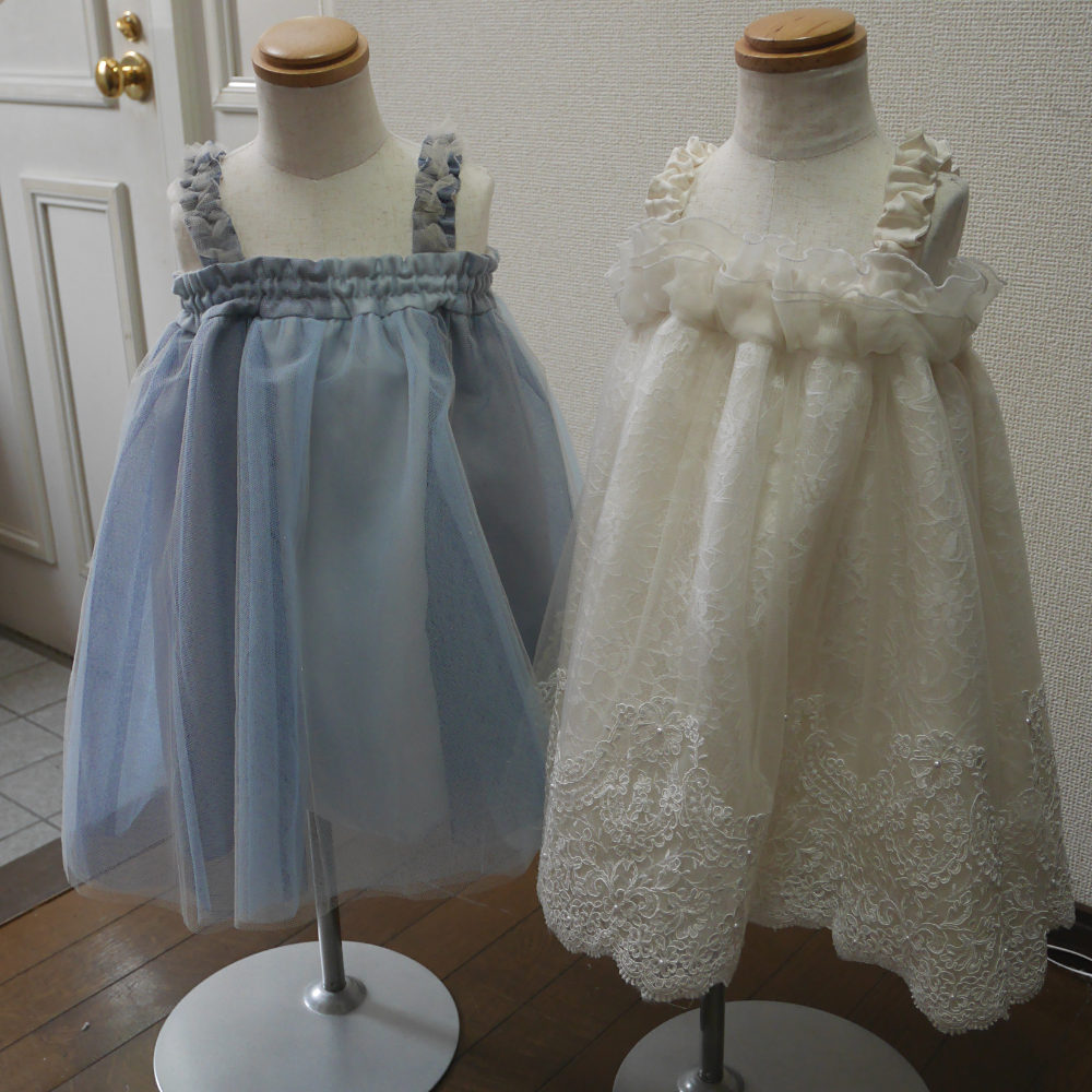 ウェディングドレスとカラードレスから作る子供用チュチュ